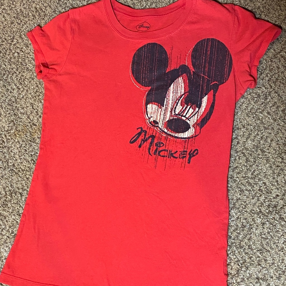 Grumpy Mickey women’s T-Shirt. Red, Size M
